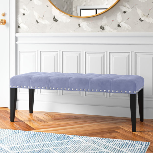 Navy blue online bed bench